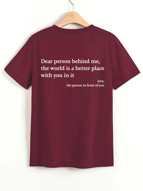 2025 New Fashion Womens Letter T-Shirt Round Neck Short Sleeve Slogan Tee Top