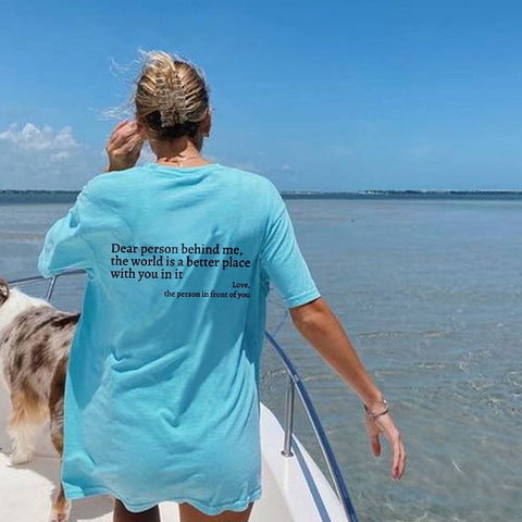 2025 New Fashion Womens Letter T-Shirt Round Neck Short Sleeve Slogan Tee Top