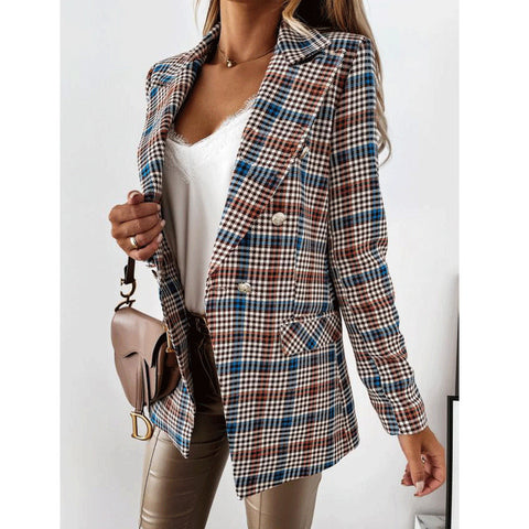 Women's Plaid Blazers | Suit Plaid Jacket | Pinksmoose Fashion