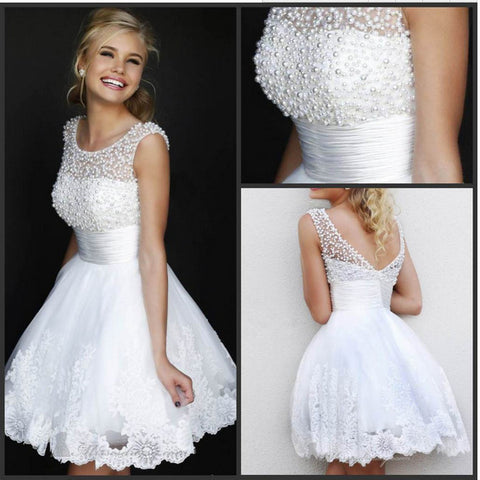 Sexy Lace Bridal Wedding Short Dress - Pinksmoose Fashion