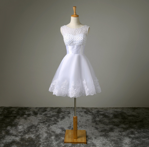 Sexy Lace Bridal Wedding Short Dress - Pinksmoose Fashion
