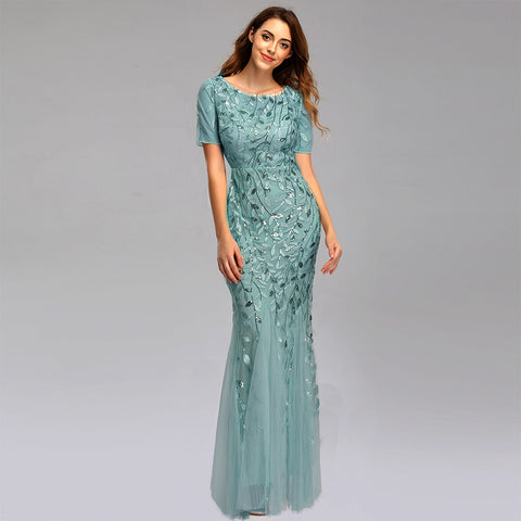 Evening Party Dress | Round Neck Dresses | Pinksmoose Fashion