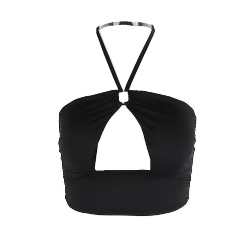 Pinksmoose FashionIrregular Slim Halter Halter Sling Wrap ChestProduct information:Product Category: CamisoleStyle: sexyStyle: hanging neck typeCollar type: V-neckEdition type: Slim typeLength: Short style (40cm＜length≤50cm)patttops & setsPinksmoose