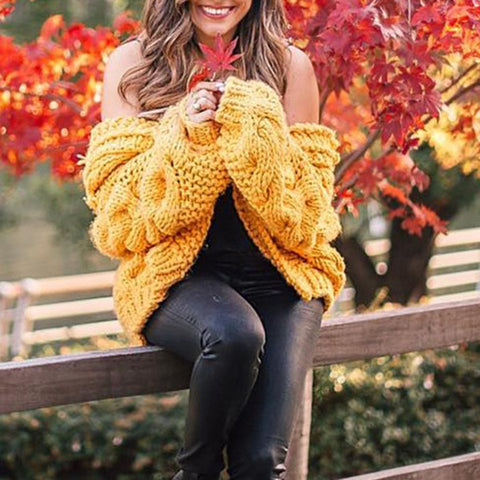Women's Twist Knit Cardigan Jacket - Pinksmoose Fashion