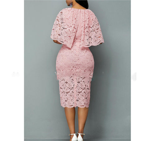 MD African Lace Dresses For Women Fashion New Africa Sexy Wedding Outfit 4XL 5XL Plus Size Maxi Dress Dashiki Ankara Pink Robe - Pinksmoose Fashion