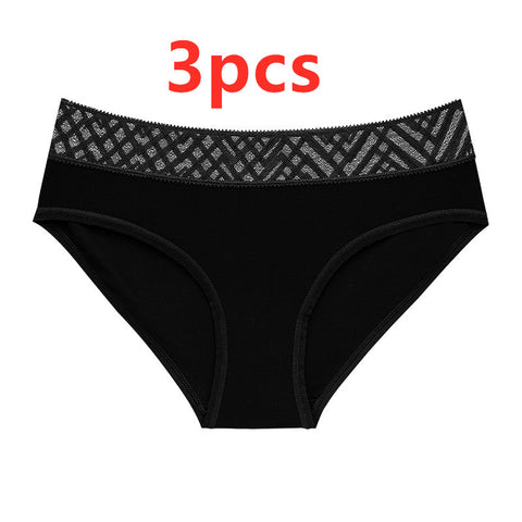 Medium and low waist underwear with lace trim - Pinksmoose Fashion