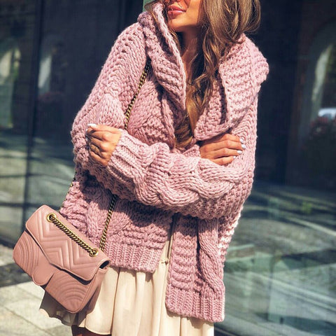 Women's Twist Knit Cardigan Jacket - Pinksmoose Fashion