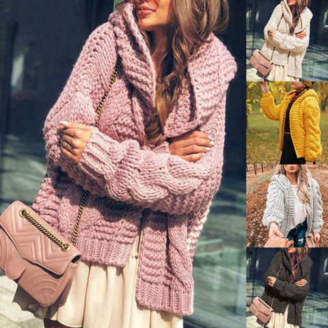 Women's Twist Knit Cardigan Jacket - Pinksmoose Fashion
