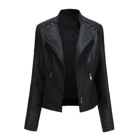 Spring and Autumn Leather Thin Ladies Motorcycle Suit - Pinksmoose Fashion