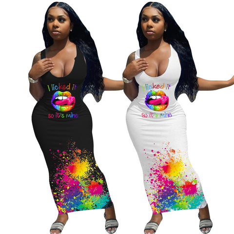 Pinksmoose FashionSummer Breathable Women's Long Skirt Fashion Print Casual DressProduct Information:Fabric name: Cotton blendedMain fabric composition: polyester fiber (polyester)The content of the main fabric ingredient: 91%-99%Color: white, bltops & setsPinksmoose