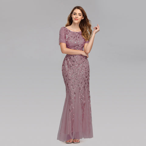 Evening Party Dress | Round Neck Dresses | Pinksmoose Fashion