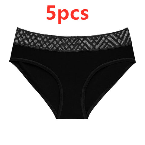 Medium and low waist underwear with lace trim - Pinksmoose Fashion
