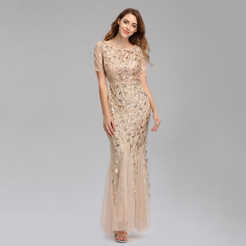 Evening Party Dress | Round Neck Dresses | Pinksmoose Fashion