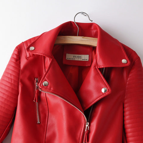 Irregular cuff motorcycle leather jacket - Pinksmoose Fashion