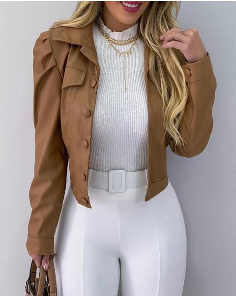 Colorful Leather Jacket | Cardigan Leather Jacket | Pinksmoose Fashion
