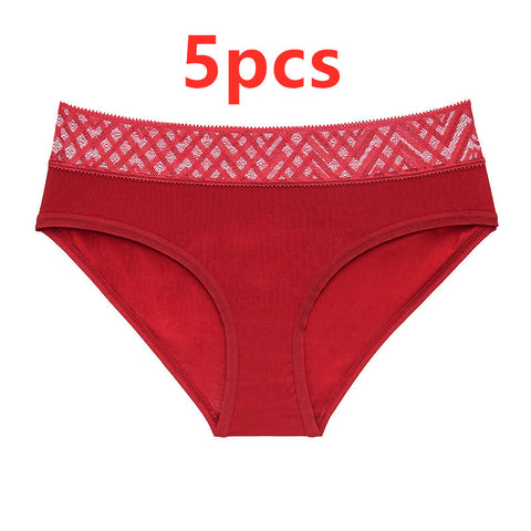 Medium and low waist underwear with lace trim - Pinksmoose Fashion