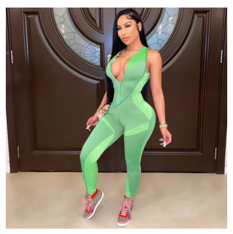 Pinksmoose FashionCross Border Tight Camisole Smocked Yoga JumpsuitProduct information:Material name: milk silk sandingMain fabric composition: polyester fiber (polyester)The content of main fabric ingredientsStyle: CasualStyle: jumtops & setsPinksmoose