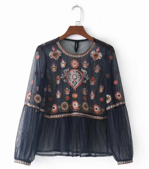 Pinksmoose FashionSheer Mesh Floral Embroidery Top

 
Shoulder Width
Bust 
Blouse Length
Sleeve Length 
 Weight


S 
 34

 82
 53
 53
 0.1


M
 35
 86
 54
 54
 0.1


L
 36
 90
 55
 55
0.1

tops & setsPinksmoose