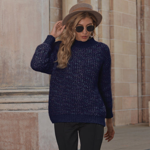 Pinksmoose FashionAutumn Round Neck Bright Silk Sweater Long SleevesProduct information:Fabric name: lamb hair + cat hair + floral threadMain fabric composition 2: SpandexThe content of the main fabric ingredient: 91%-99%Main fabric tops & setsPinksmoose