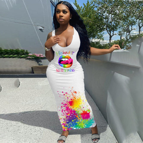 Pinksmoose FashionSummer Breathable Women's Long Skirt Fashion Print Casual DressProduct Information:Fabric name: Cotton blendedMain fabric composition: polyester fiber (polyester)The content of the main fabric ingredient: 91%-99%Color: white, bltops & setsPinksmoose