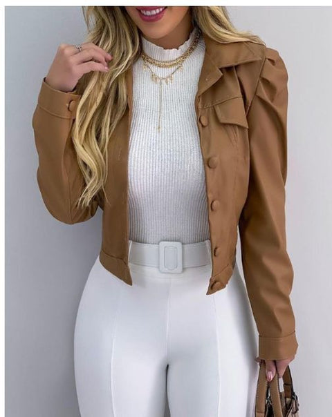 Colorful Leather Jacket | Cardigan Leather Jacket | Pinksmoose Fashion
