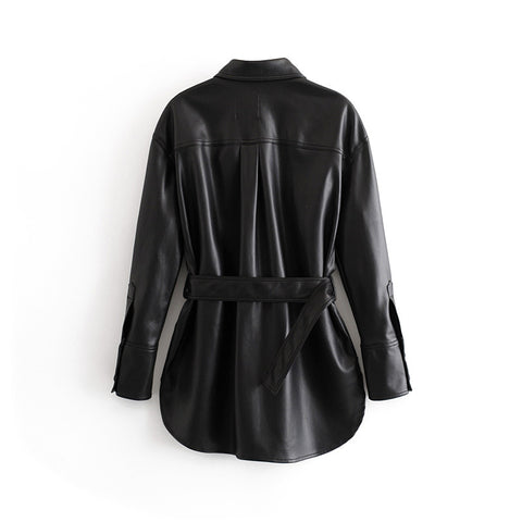 Medium and long PU leather top - Pinksmoose Fashion
