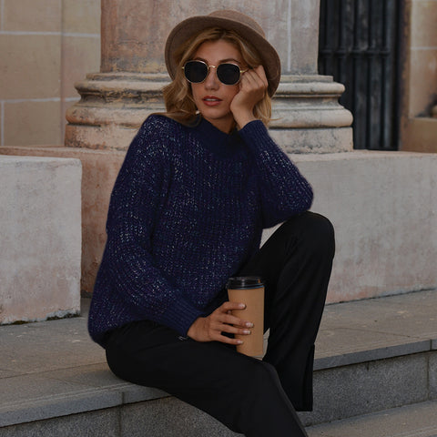 Pinksmoose FashionAutumn Round Neck Bright Silk Sweater Long SleevesProduct information:Fabric name: lamb hair + cat hair + floral threadMain fabric composition 2: SpandexThe content of the main fabric ingredient: 91%-99%Main fabric tops & setsPinksmoose