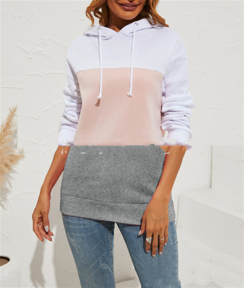 Pinksmoose FashionColored Hooded Sweatshirt Long Sleeve TopProduct information:Material: Japanese sweater knit 95 polyester 5 spandexStyle: OL commutingpattern: plainStyle: HedgingEdition type: LooseCombination form: single tops & setsPinksmoose