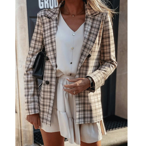 Women's Plaid Blazers | Suit Plaid Jacket | Pinksmoose Fashion