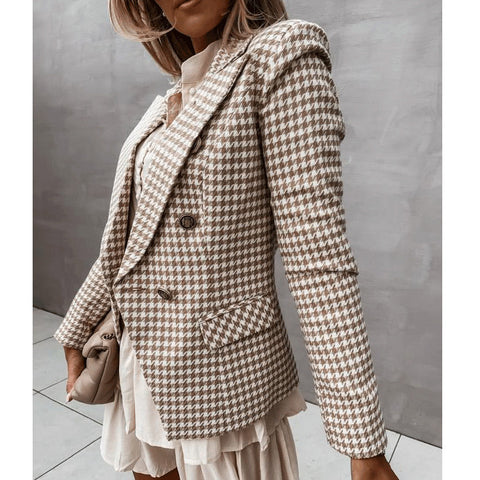 Women's Plaid Blazers | Suit Plaid Jacket | Pinksmoose Fashion
