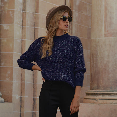 Pinksmoose FashionAutumn Round Neck Bright Silk Sweater Long SleevesProduct information:Fabric name: lamb hair + cat hair + floral threadMain fabric composition 2: SpandexThe content of the main fabric ingredient: 91%-99%Main fabric tops & setsPinksmoose