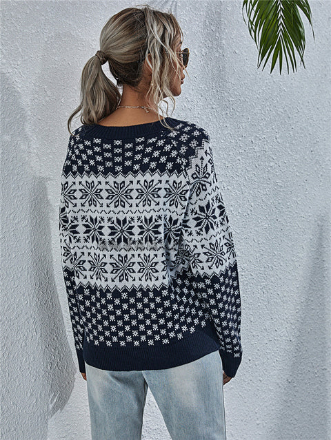 Pinksmoose FashionKnitted Loose Christmas Long-sleeved Round Neck SweaterProduct information:Fabric name: KnittingMain fabric composition: AcrylicThe content of the main fabric ingredient: 100%Collar type: round neckSleeve length: long sltops & setsPinksmoose