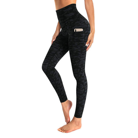 Printed Camouflage Pocket Yoga Pants - Pinksmoose Fashion