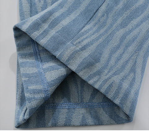 Retro Distressed Tie-dye Dark Blue Jeans High Waist Slim Slimming - Pinksmoose Fashion
