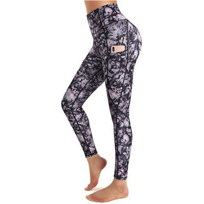 Printed Camouflage Pocket Yoga Pants - Pinksmoose Fashion