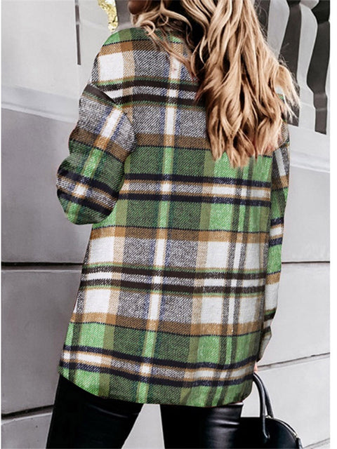 Lapel Loose Casual Buttoned Pocket Woolen Shirt Jacket - Pinksmoose Fashion