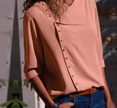 Pinksmoose FashionIrregular Oblique Collar Long-sleeved Blouse ShirtOverview:100% new design and high qualityIt is made of high quality materials, durable enough for your daily wearing.Must-have for fashion womenHave a beautiful appetops & setsPinksmoose