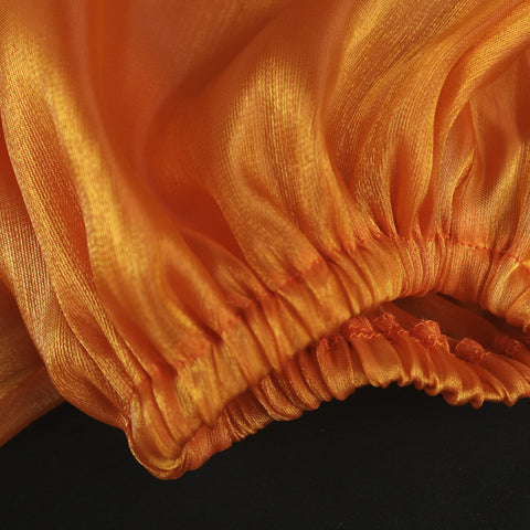 Pinksmoose FashionSexy Sloping Shoulder Lantern Sleeves Plus Size Commuter Loose Casual Product information:Fabric name: polyester fiberColor: orange, blueSize: S, M, L, XL, XXLStyle type: temperament commutingPopular elements: irregular, backless, stittops & setsPinksmoose