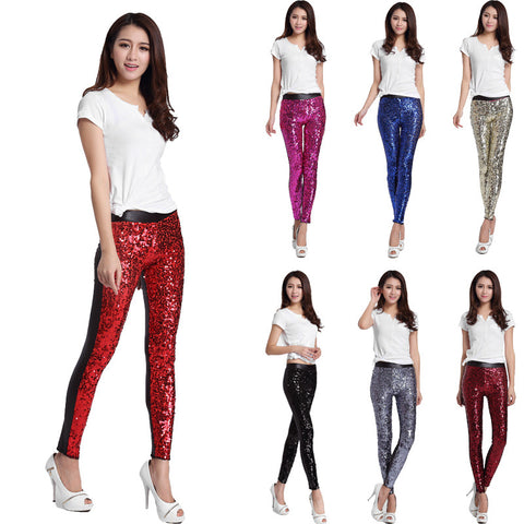 High Elastic Leggings | Large Sequin Leggings | Pinksmoose Fashion
