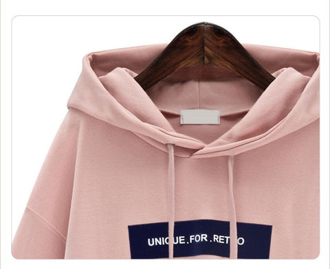 Pinksmoose FashionLoose Word Student Hooded Plus Fleece SweaterProduct information:Material: PolyesterStyle: sweetFeatures:Printing, stitching, long sleevesColour: pink, greySize Information:Note:1. Asian sizes are 1 to 2 sizes tops & setsPinksmoose