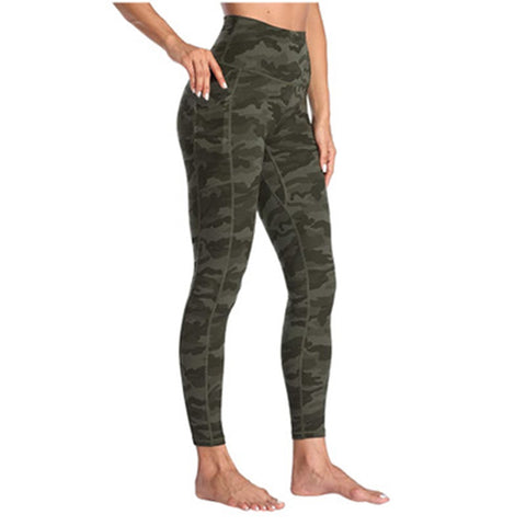 Printed Camouflage Pocket Yoga Pants - Pinksmoose Fashion