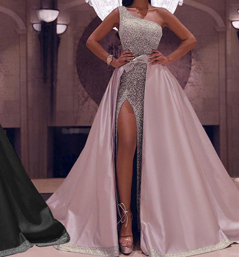 New One-Shoulder Mopping Evening Dress - Pinksmoose Fashion