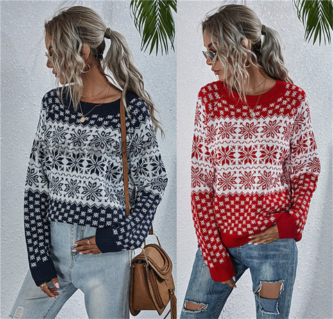 Pinksmoose FashionKnitted Loose Christmas Long-sleeved Round Neck SweaterProduct information:Fabric name: KnittingMain fabric composition: AcrylicThe content of the main fabric ingredient: 100%Collar type: round neckSleeve length: long sltops & setsPinksmoose