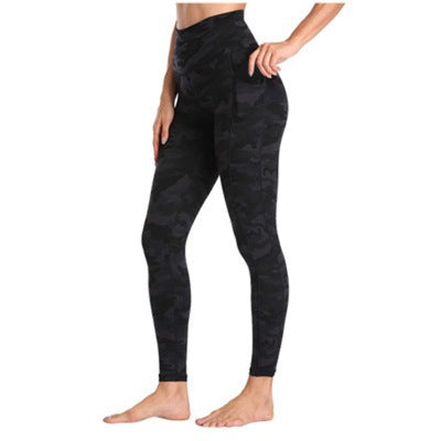 Printed Camouflage Pocket Yoga Pants - Pinksmoose Fashion